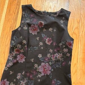 MARIO SERRANI Women's Sheath Dress Black Floral Print Sleeveless Size XS